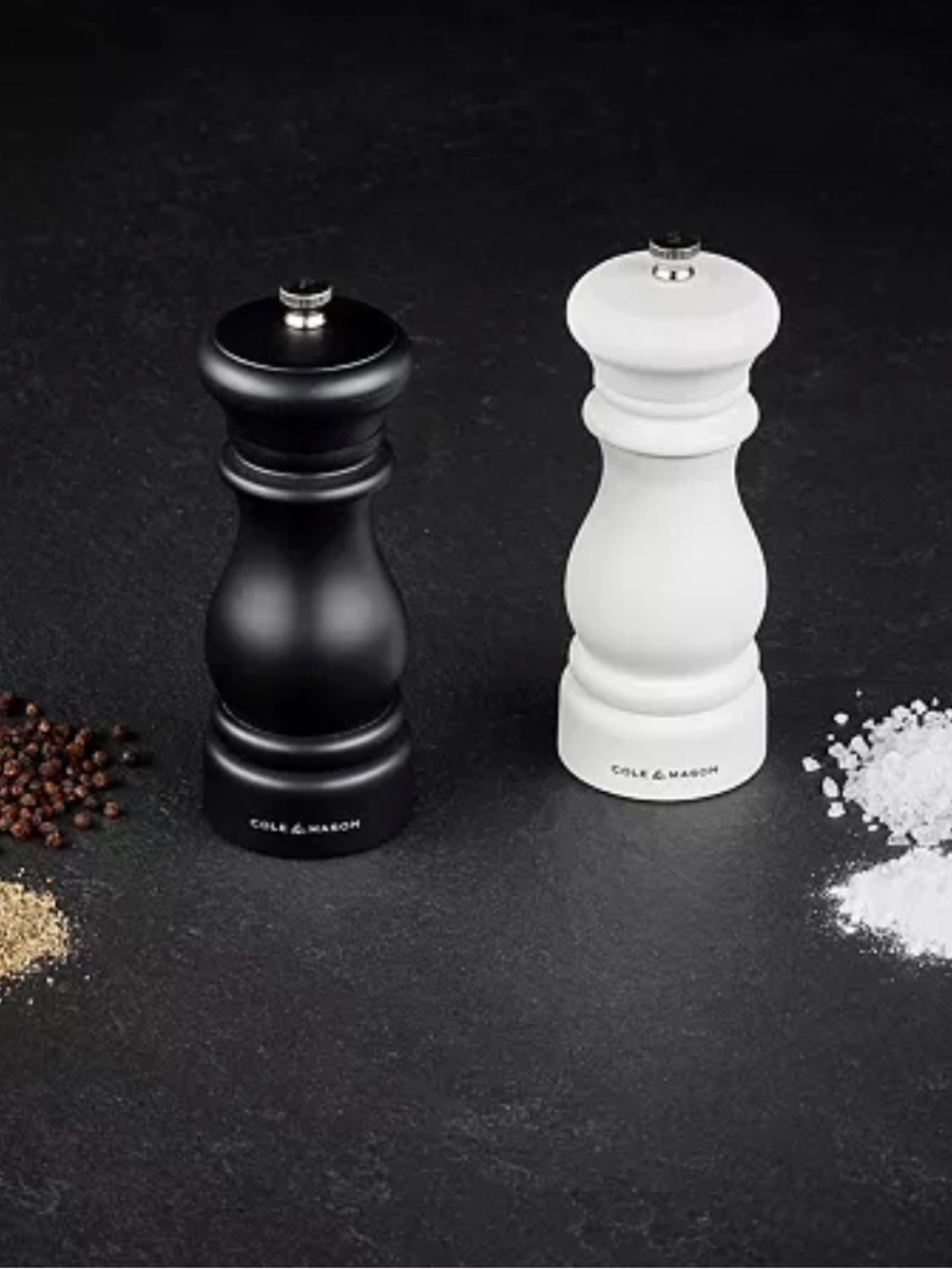 NWOT Cole&Mason Salt & Pepper Mill Set in Black/White